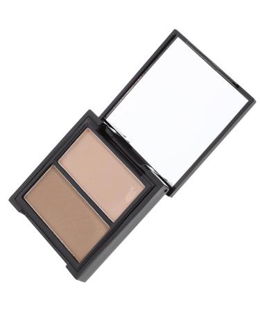 Cabilock Poudre Ombrer Bicolore Compacte Illuminatrice Contour Visage Palette Scintillante pour Maquillage Professionnel Mariage Usage Quotidien
