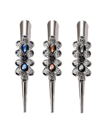 Buy 3x Rhinestone Alligator Hair Clips - Long Crocodile Hair Grip Pliers for Women | International Shipping Available - Buy Online on GoSupps.com