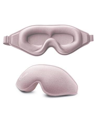 Hunrimu Sleep Eye Mask for Women Men  Soft and Comfortable Night Eye Mask for Sleeping  3D Blockout Eye Cover for Travel  Blindfold with Adjustable Strap (Pink)