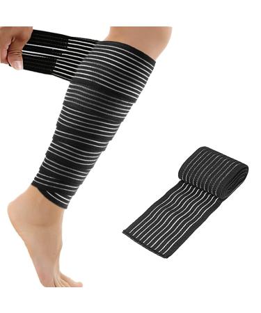 DaoKent Knee Thigh Calf Splint Support Brace Bandage Compression Bandage Strap for Running, Basketball, Football, Volleyball, Gym, One Size Fit Most, Black