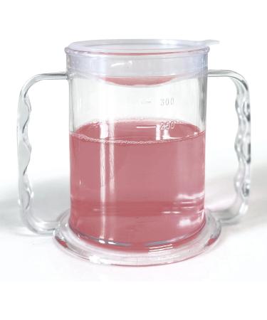 Wide Floor Two Handles Drinking Cups - 10 Pack with Anti-Spray Lid | Ideal Drinking Aid for Seniors Adults with Dementia & Arthritis - Buy Online on GoSupps.com