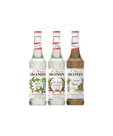Monin MONIN - Assorted Mojito Syrups Cane Sugar and Rum Flavor for Cocktail Iced Tea and Lemonades - Natural Flavors - 3x70cl