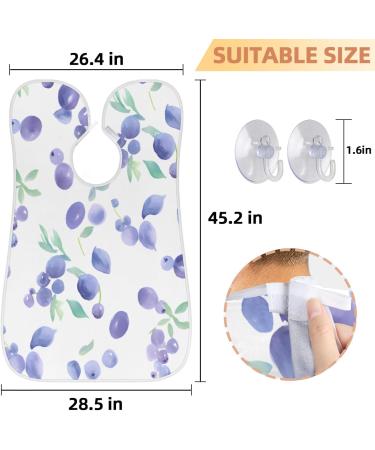 Purple Blueberry Beard Bib Apron - Premium Beard Hair Catcher for Men | Ideal Father's Day & Holiday Gifts with Suction Cups - Buy Online on GoSupps.com
