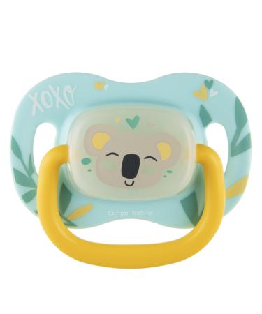 Canpol babies pacifier silicone 6-18m symmetrical EXOTIC-KOALA-yellow