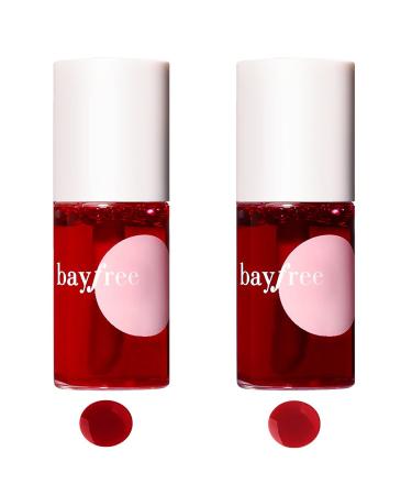 2 Pack Lip & Cheek Stain Travel Size Moisturizing Lip Tint Stain Set Multi-use Lip and Cheek Tint Liquid Blush and Lip Paint High Pigment Vivid Color Long-Lasting Lipstick Lip Tint Lacquer Makeup (Apple + Strawberry)