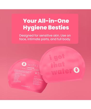 Besties Prebiotic Feminine Wipes | Flushable Biodegradable PH Balanced Hygiene Wipes for Sensitive Skin | Fragrance Paraben & Sulfate Free - 10 ct - Buy Online on GoSupps.com