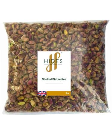 Hides Fine Foods - Shelled Pistachios 1kg - GMO - Free - Suitable for Vegetarians - Cooking - Salads - Snacking - Pies - Dessert - Cakes - Cookies