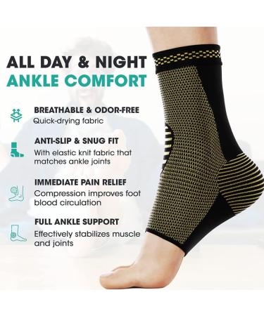 Modvel Foot & Ankle Brace Socks - Compression Sleeve for Sprained Ankle Support Tendonitis & Arthritis Relief for Men & Women - Buy Online on GoSupps.com