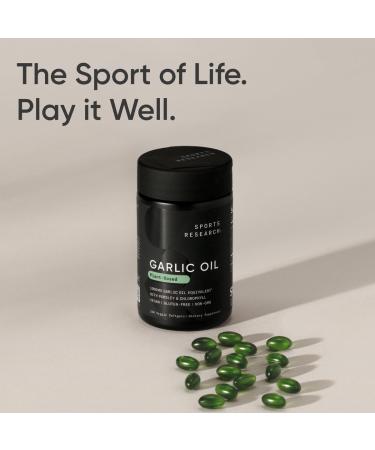 Sports Research Plant-Based Garlic Oil with Parsley & Chlorophyll - 150 Veggie Softgels for Immune Support - Buy Online on GoSupps.com