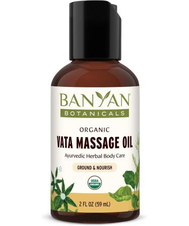 Banyan Botanicals Vata Massage Oil Organic Herbal Massage Oil for Calm & Relaxation Ayurvedic Oil with Organic Ashwagandha  - 2 Oz