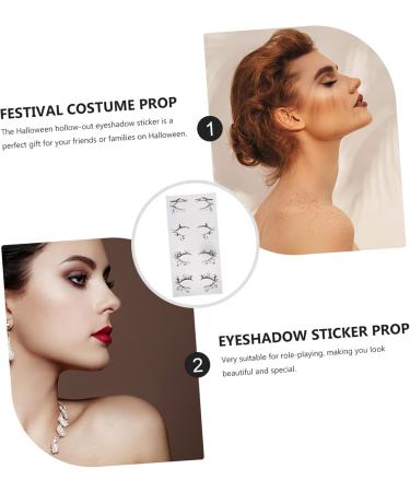 WOONEKY 4 Pairs Halloween Eyeliner Stickers Day of The Dead Face Tattoos Cat Eye Makeup Sticker Pvc - Buy Online on GoSupps.com