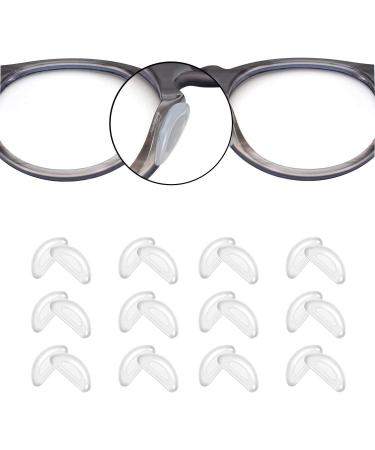 Nirrn Adhesive Nose Pad(12 Pairs) Eyeglass Nose Pads Stick On Silicone Anti-Slip For Glasses Sunglasses Thin Nose Pads Eyeglasses (White)