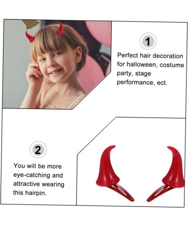 ABOOFAN 9 Pairs Halloween Decorative Red Horn Barrettes Ox Horn Halloween Hair Clip Devil Horns Devil Hair Clips Cosplay Halloween Hair Accessories Horn Hair Clips Horn Hairpin Demon Props - Buy Online on GoSupps.com