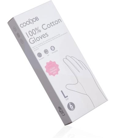 COOLJOB 6 Pairs White Cotton Eczema Gloves for Women and Men - Moisturizing Protective Gloves with Wash Bag - Ideal for Dry Hands and Jewelry Inspection (Size M-L) - Buy Online on GoSupps.com