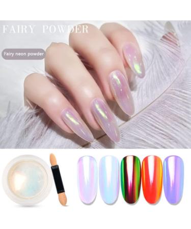 Chrome Nail Powder Chameleon Metallic Nail Art Pigment Powder Iridescent Pigment Pearly Highlight with Sponge Stick for Wedding nail glitter powder - Buy Online on GoSupps.com