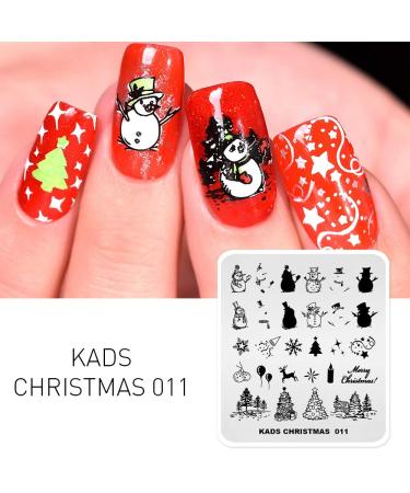 KADS Nail Art Stamping Plate Christmas Elk Snowman Bell Balloon Christmas Tree Nail Image Plate (CH011)