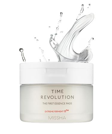 MISSHA Time Revolution The First Essence Toner Pads (75 pads) - Exfoliating Pads Enhanced with AHA Moisturizing Larger Size Advanced Ferment Absorption valentines day gifts for her Essence pads 75 Count (Pack of 1)