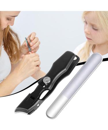 Vbnuyhim Fingernail Clippers Nail Clippers for Men Wide Neck Nail Clippers - Splash Guard Toenail Clippers for Thick Toenails Portable Nail Trimmer and Nail File Nail Clippers with Large Black - Buy Online on GoSupps.com