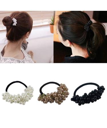 FAFAHOUSE 5 Pack White Pearl Elastic Hair Ties - Hair Scrunchies for Women and Girls - Buy Online on GoSupps.com