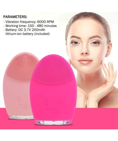 QGT Mini Electric Face Cleansing Brush Rechargeable Silicone Facial Cleansing Deep Pore Cleaning Water-Resistant Vibrating Massager(Rose Red) (Color : Rose Red) - Buy Online on GoSupps.com