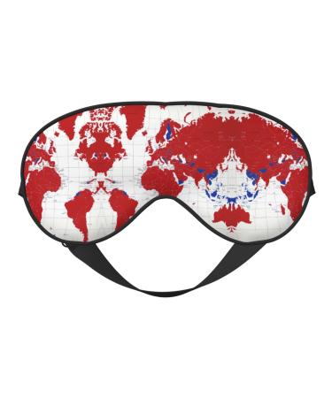 World Map Print Unisex Sleep Mask Double-Sided Eye Mask Ideal for Sound Sleep and Skin Care
