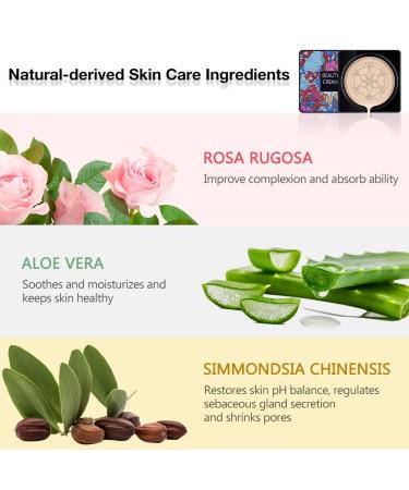 Air Cushion CC Cream Mushroom Head Foundation BB Cream Face Makeup Foundation for Mature Skin Moisturizing Concealer Even Skin Tone - 01#ivory tint - Buy Online on GoSupps.com