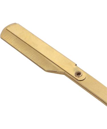 SYH & AQYE Stainless Steel Eyebrow Holder | Foldable Manual Razor for Men | Multi-Purpose Dermaplaning Tool | Gold Facial & Eyebrow Razor - Buy Online on GoSupps.com