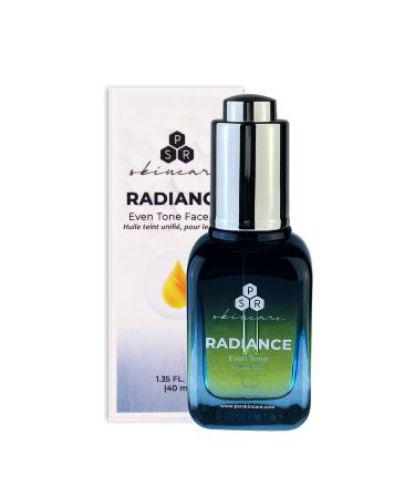 PSR Skincare Radiance Even Skin Tone Face Oil Squalane Argan Oil Arnica Oil Aloe Leaf Extract Vitamin E for Nourished and Revitalized Skin Unisex Face Oil 1.35oz. (40ml)