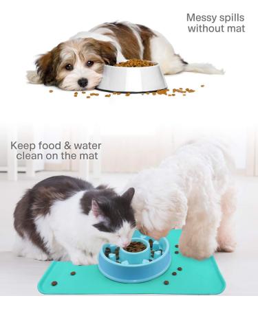 Buy Taglory Waterproof Non-Slip Silicone Pet Feeding Mat - 47x30cm Turquoise for Dogs & Cats - Buy Online on GoSupps.com