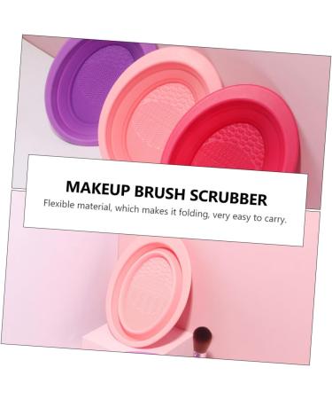 minkissy Makeup Brush Scrub Pad Makeup Cleaning Mat Brush Cleaning Pad Beauty Cleaning Mat Folding Tool Cosmetics Brush Scrubber Beauty Cleaning Tool Silicone Makeup Applicator Brush Holder - Buy Online on GoSupps.com