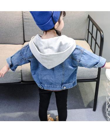 Odziezet Denim Hooded Jacket for Baby Boys | Long Sleeve Zipper Jean Coat | Spring Outfits 2-3 Years - Buy Online on GoSupps.com