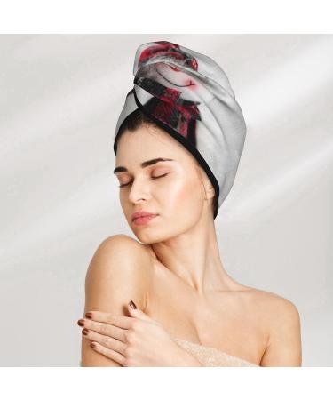 Quick-Dry Hair Towel Wrap - Christmas Snowman Turban | Hair Drying Towel with Button - Buy Online on GoSupps.com