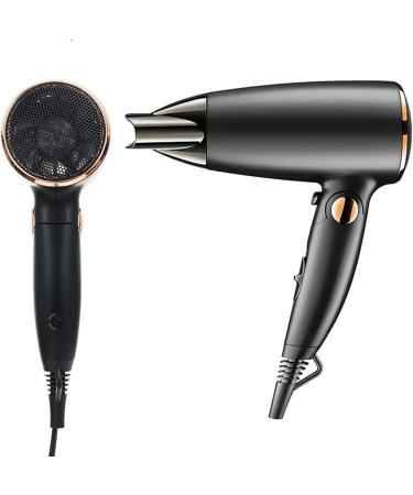 TIYETA Lightweight Small Ionic Folding Hair Dryer Compact Hair Dryer 1600W Mini Travel Blow Dryer Portable Constant Temperature Hair Dryer for Home Travel Hotel Black - Buy Online on GoSupps.com