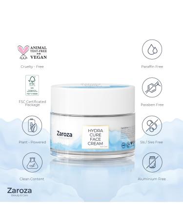 Hydra Cure Face Cream Moisturizer with Hyaluronic Acid | Anti-Wrinkle Formula for Day & Night - 1.69 fl oz / 50ml - Buy Online on GoSupps.com