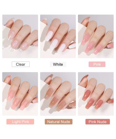 GAOY Poly Gel Set - 6 Colors Nude Pink Nail Extension Builder Gel for Salon-quality Nail Art - Ideal for Beginners & Professionals - Buy Online on GoSupps.com