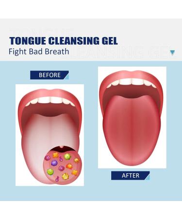 Effective Tongue Cleansing Gel & Brush Set | Antibacterial Cleaner Against Bad Breath & Tongue Coating | Tooth Whitening Support - Buy Online on GoSupps.com