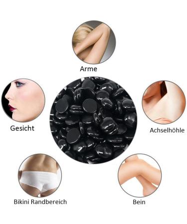 Depreciation Wax Beans - Art Wax Pearls for Hair Removal - 200g Black with 20 Wooden Spatulas - Premium Waxing Solution - Buy Online on GoSupps.com