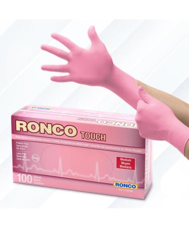 Pink Nitrile Disposable Gloves By Ronco Premium Quality Powder Free Textured Salon Food Grade 4 MIL 1000 Gloves/10 Packs Medium Size - Buy Online on GoSupps.com