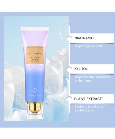 ZLHHRZJX Niacinamide Whitening Toothpaste Intensive Whitening Toothpaste for Sensitive Teeth Natural Stain Removal & Fresh Breath Naturally Whitens Teeth for Healthier and Whiter Teeth 1 piece - Buy Online on GoSupps.com
