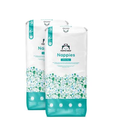 Amazon brand: Mama Bear Ultra Dry diapers size 6+ (16+ kg) - monthly box white 132 pieces (2 packs with 66) size 6+ (16+ kg) monthly box