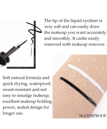 evpct 2Pcs White Black Liquid Eyeliner Set - Waterproof Colored Eye Liners for Women | Eyeliner Stamps Shapes for Eyes - Delineador de ojos contra el agua | Delineadores de colores blanco para ojos - Buy Online on GoSupps.com