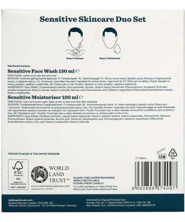 BULLDOG SKINCARE Sensitive Men's Duo Gift Set - Moisturizer & Face Wash | Gentle Skincare Set - Buy Online on GoSupps.com