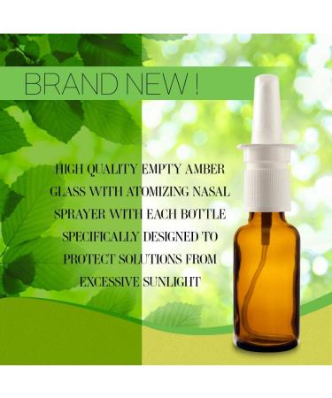 Amber Glass 1 oz Nasal Sprayer - Refillable Travel Sized Saline Applicator (6 Pack) - Buy Online on GoSupps.com
