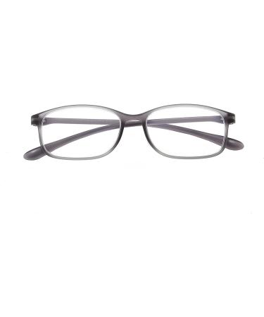 PROFLEX BluOptix Blue Light Blocking Computer Reading Glasses - Lightweight & Scratch Resistant - Unisex (Men's + Women's) - Grey - 2.0 Dioptres - Buy Online on GoSupps.com