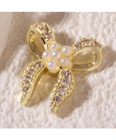 3D Bow Flower Crystal Pendant Chain Decorations Metal Jewelry Manicure Nails Accessories - Buy Online on GoSupps.com