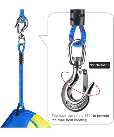 Dolibest Heavy Duty Tow Rope for Water Sports - 20 Blue Towable Connector with Stainless Steel Hook - Buy Online on GoSupps.com