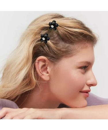 ATODEN Mini Flower Hair Clips - 10 Pack Rhinestone Tiny Claw Clips for Thin Hair - Cute Daisy Jaw Clips for Women, Girls, Kids & Teens - Black - Buy Online on GoSupps.com