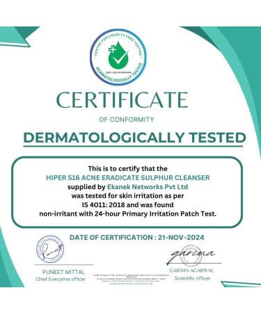 Acne Eradicate Sulphur Cleanser with Ceramides Salicylic Acid 50ml Face Wash for Oily Skin Unscented Liquid Formula with Post-Biotic Oat Extract for Acne Prevention - Buy Online on GoSupps.com