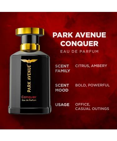 Park Ave'nue Conquer Eau De Parfum Men 100Ml Long Lasting Perfume Spray For Men Premium Luxury Fragrance Scent Aromatic Blend Of Woody & Spicy Fragrance Suitable For Every Occasion - Buy Online on GoSupps.com