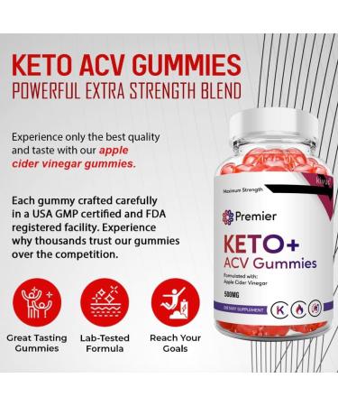 Premier Keto Gummies - Premier Keto + ACV Gummies (2 Pack 120 Gummies) - Buy Online on GoSupps.com